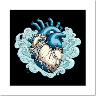 Ocean Anatomical Heart Posters and Art